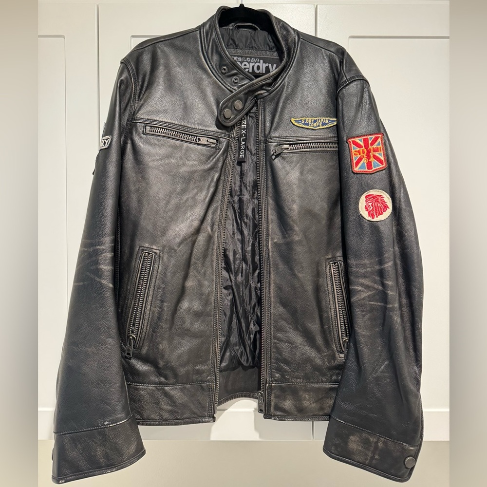 Superdry Vintage Real Leather Biker Jacket